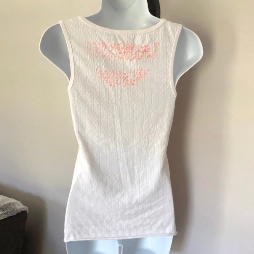 Free People orange and white sleeveless lightweight tank top